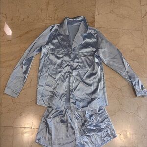 Cider Silky Blue Pajama Set